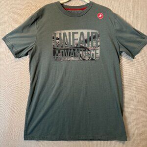 Castelli “Unfair Advantage” Graphic Cycling T-Shirt Men’s 2XL Gray Short Sleeve